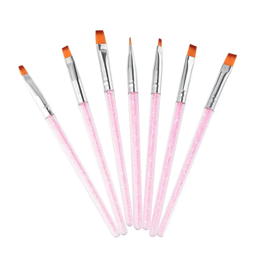 7 pcs Nail Brush UV Gel Crystal nail art brush artifical fiber gel