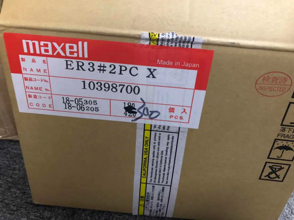 10 шт./лот Новый Оригинальный Maxell ER3 3,6 В 1100 мАч Рогатые PLC Батарея литиевых батарей Сделано в Японии