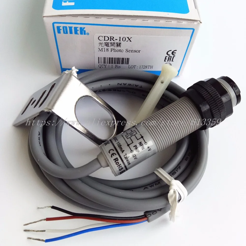 

CDR-10X FOTEK M18 TUBULAR TYPE Photoelectric Switch Sensors 100% New & Original PHOTO SENSOR 10-30 VDC