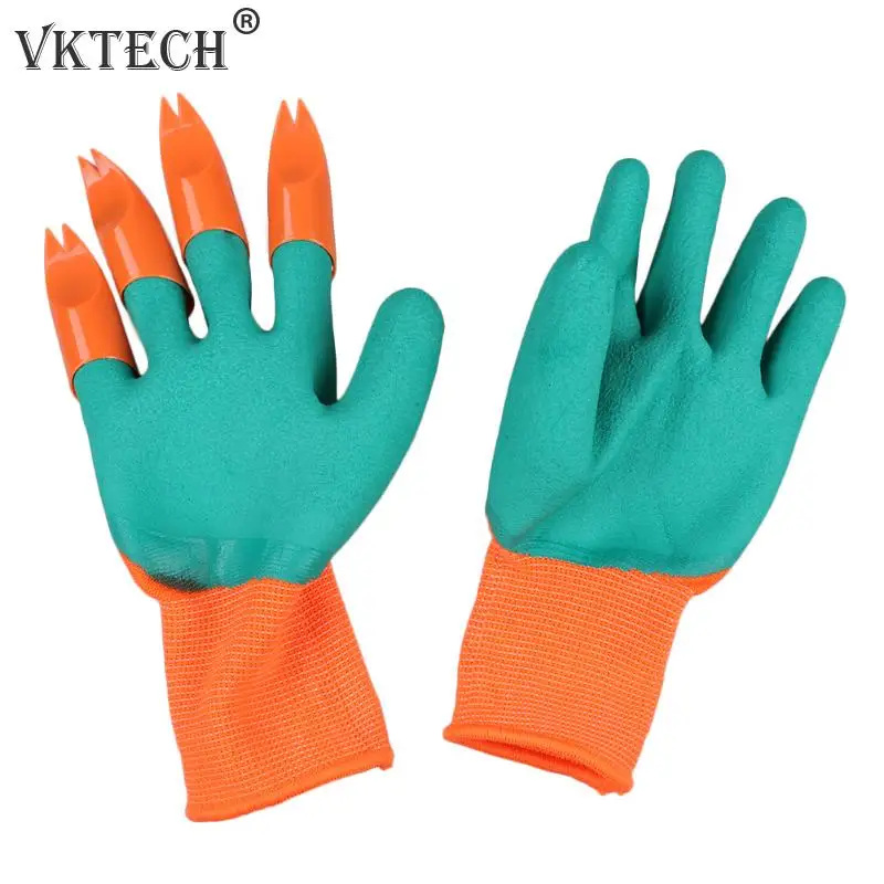 1 пара садовых перчаток 4 когти пальцев ABS пластиковые перчатки Быстрый раскопок завод для домашняя теплица копания посадки - Цвет: 15