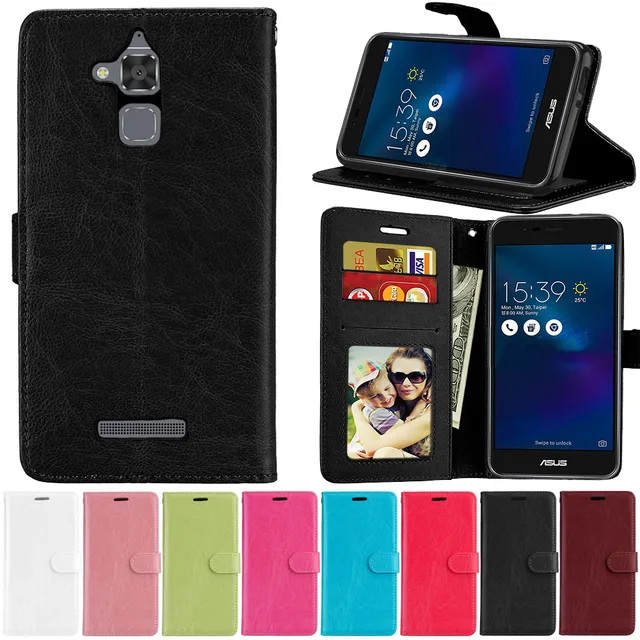 US $3.56 Flip Leather Case For Asus ZenFone 3 Max ZC520TL X008D Vintage Wallet Case Stand Cover PU+TPU Card 