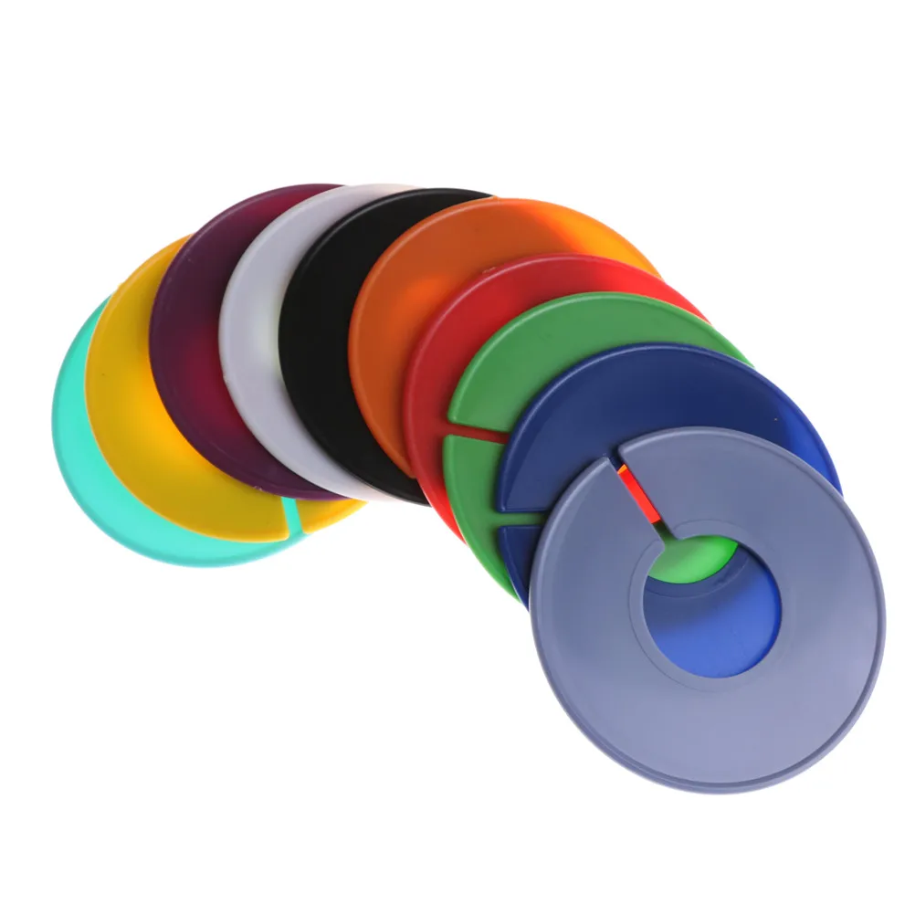 

10Pcs/lot Blank Plastic Clothing Rack Ring Size Dividers Fits Round Or Square Tube Random Color Wholesale