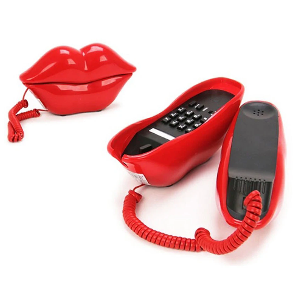 

Novelty Sexy Red Mouth Phone with Lipstick Design by Home Phone Cable