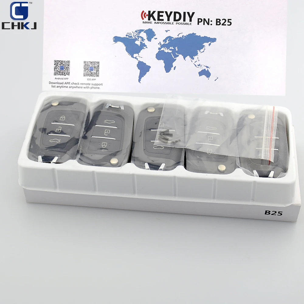CHKJ 5 шт. KEYDIY B25 для Hyndai Стильный автомобильный ключ дистанционного управления 3