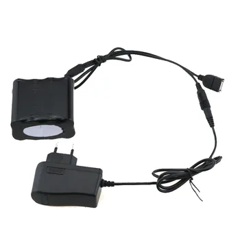 

2 in 1 USB +DC Connector 18650 Battery 12000mAh 8x18650 Rechargeable Battery Pack For Bike Lights With 8.4V Battery Charger