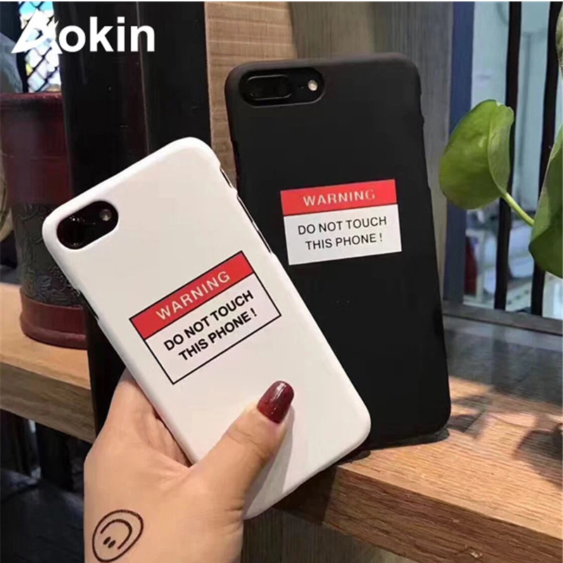 

Aokin Funny Letter Phone Cases for iPhone 7 Plus Soft TPU Case with Warning alphabet for iPhone7 7 plus Covers