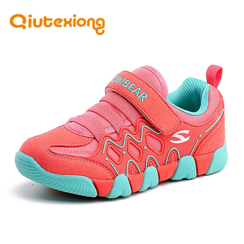 QIUTEXIONG/детская обувь; кроссовки для мальчиков; обувь для девочек; спортивная обувь из натуральной кожи; дышащая обувь на плоской подошве для бега; kinderschoenen