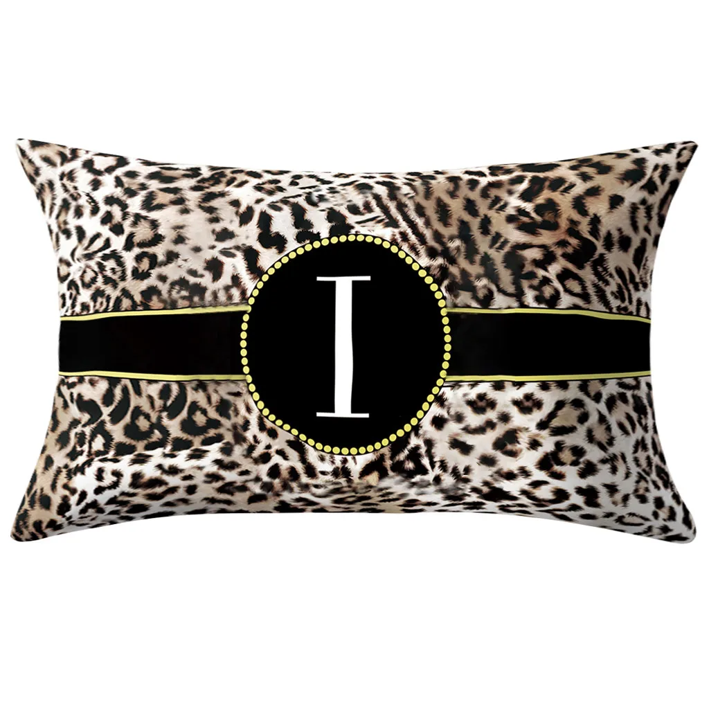 Леопардовая Новая креативная английская подушка с буквами, наволочка с цветочным принтом, аксессуары для комнаты, современная мода - Цвет: I