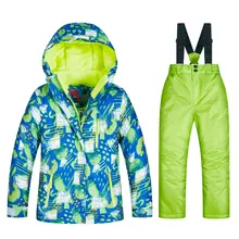 Водонепроницаемые Детские лыжные костюмы Супер теплая зимняя куртка для сноуборда Лыжная одежда для занятий сноубордингом зимняя куртка для мальчиков