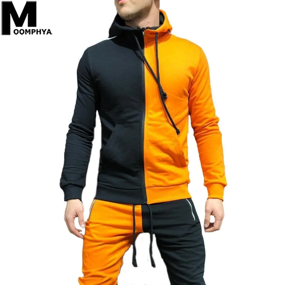

Moomphya 2019 New Patchwork Color Block Man Hoodie Streetwear Hip Hop Side Stripes Hooded Sweatshirts Men Pullover Hoodie Men