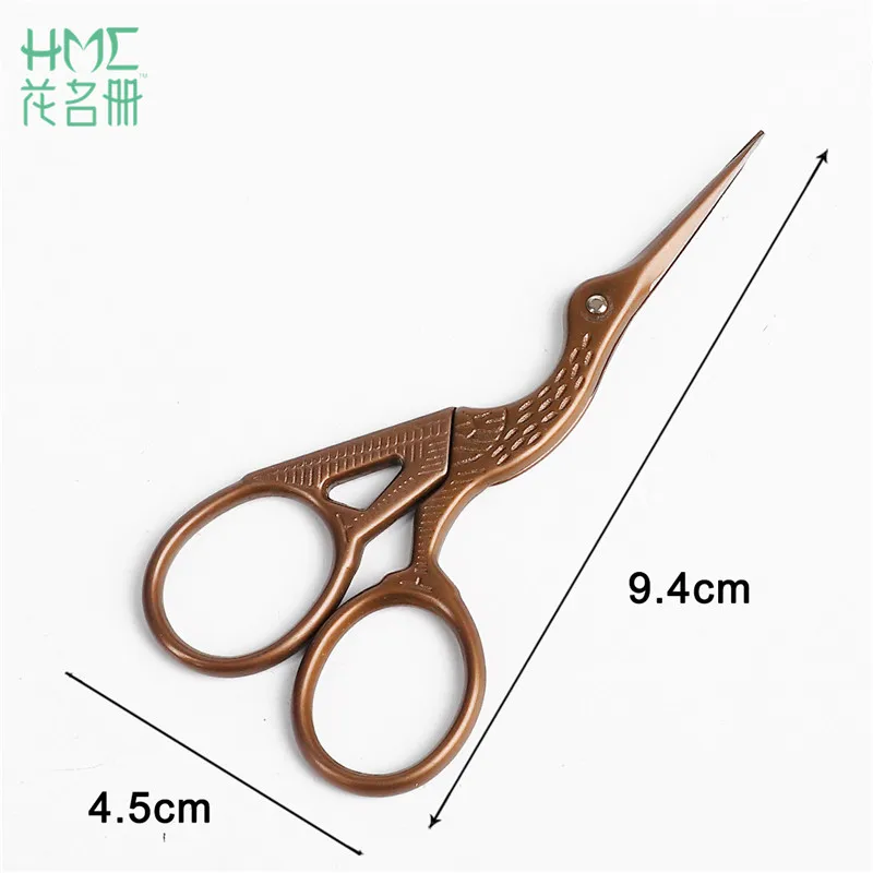 04 Высококачественные винтажные 1 шт./лот, прочные классические ножницы из нержавеющей стали для вышивания, ножницы для аистов, ножницы для птиц, инструменты для укладки - Цвет: 04