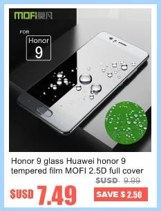 Honor 9 стекло huawei honor 9 закаленная пленка MOFI 2.5D полное покрытие HD Защитное стекло для honor 9 закаленное стекло 5,15