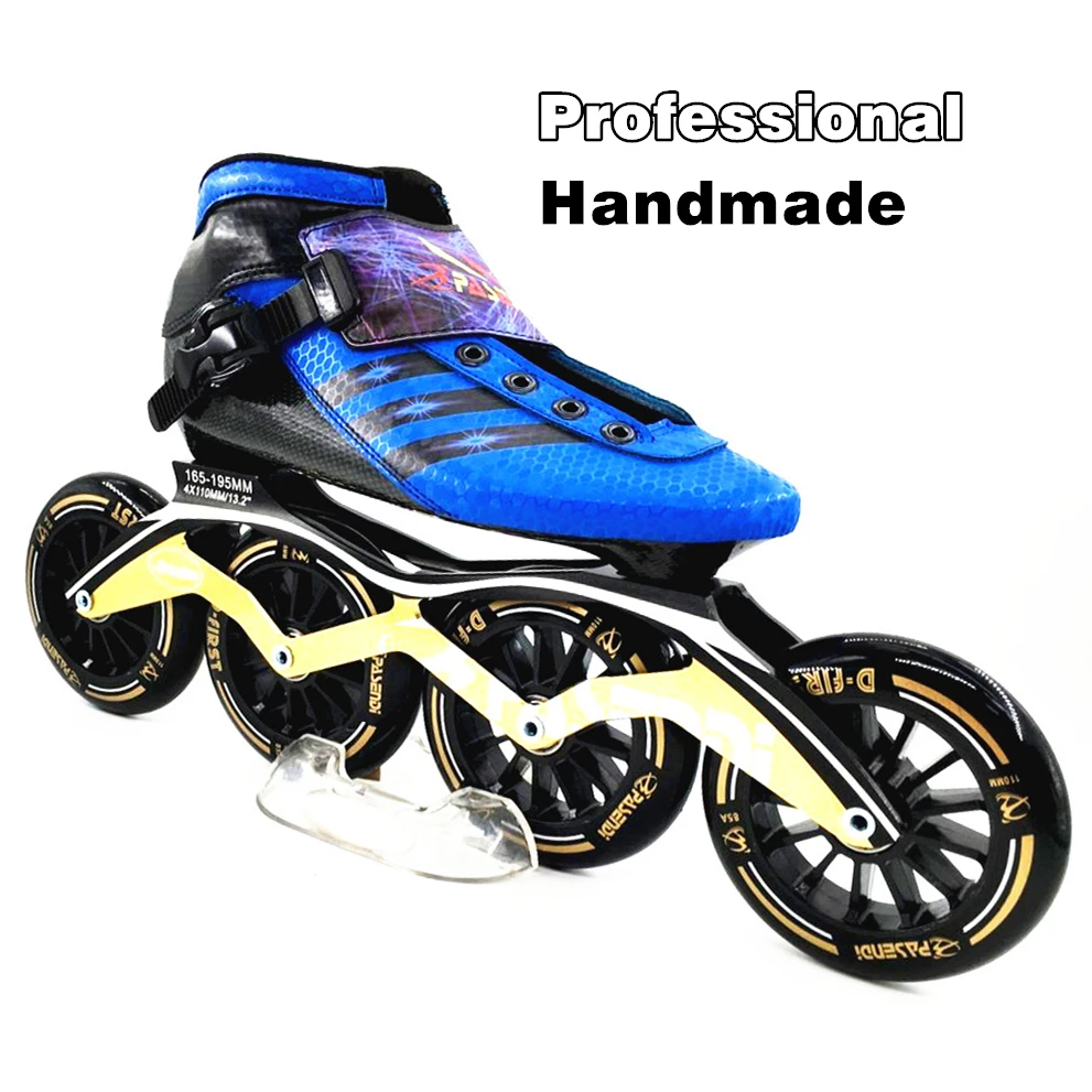 2018 Pasendi المهنية سرعة أحذية تزلج مضمنة سباق التزلج Patines الكبار الطفل سكيت حذاء النساء الرجال تزلج الكربون الكبار