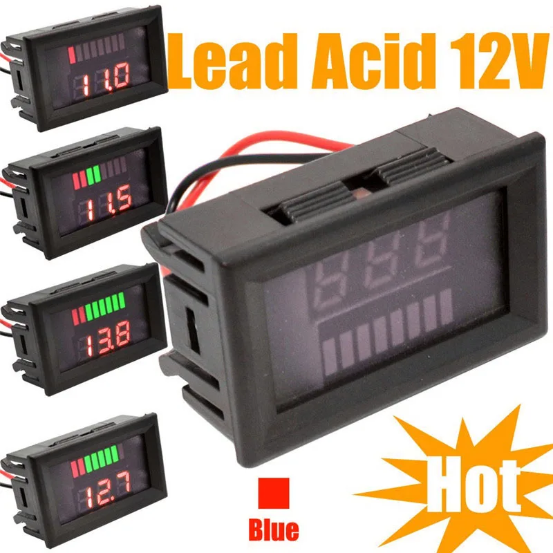 

DC 6-100V Red LED Digital Display Voltmeter Mini Volt Panel Tester For DC 12V Car Motor Vehicles