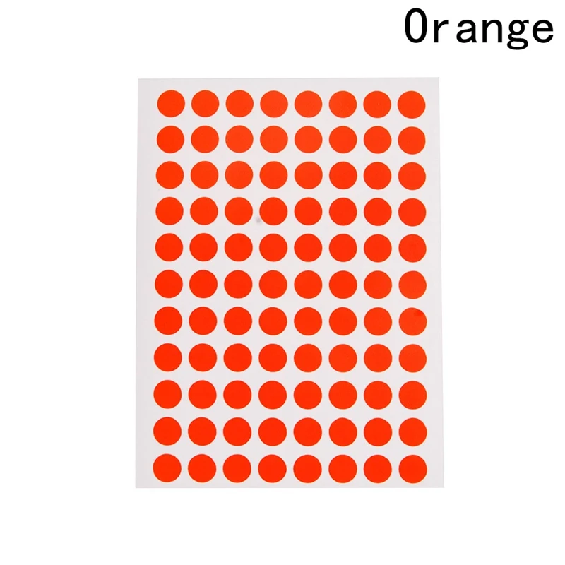 12 листов/упаковка 8 мм круглые цветные этикетки самоклеющиеся точечные наклейки офисные школьные принадлежности - Цвет: OR