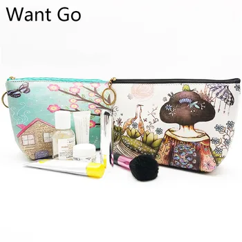 

Want Go National Women Makeup Bag Cosmetic Cases Travel Organizer Storage Pouch Lady Multicolor Professional Toiletry Wash Bag