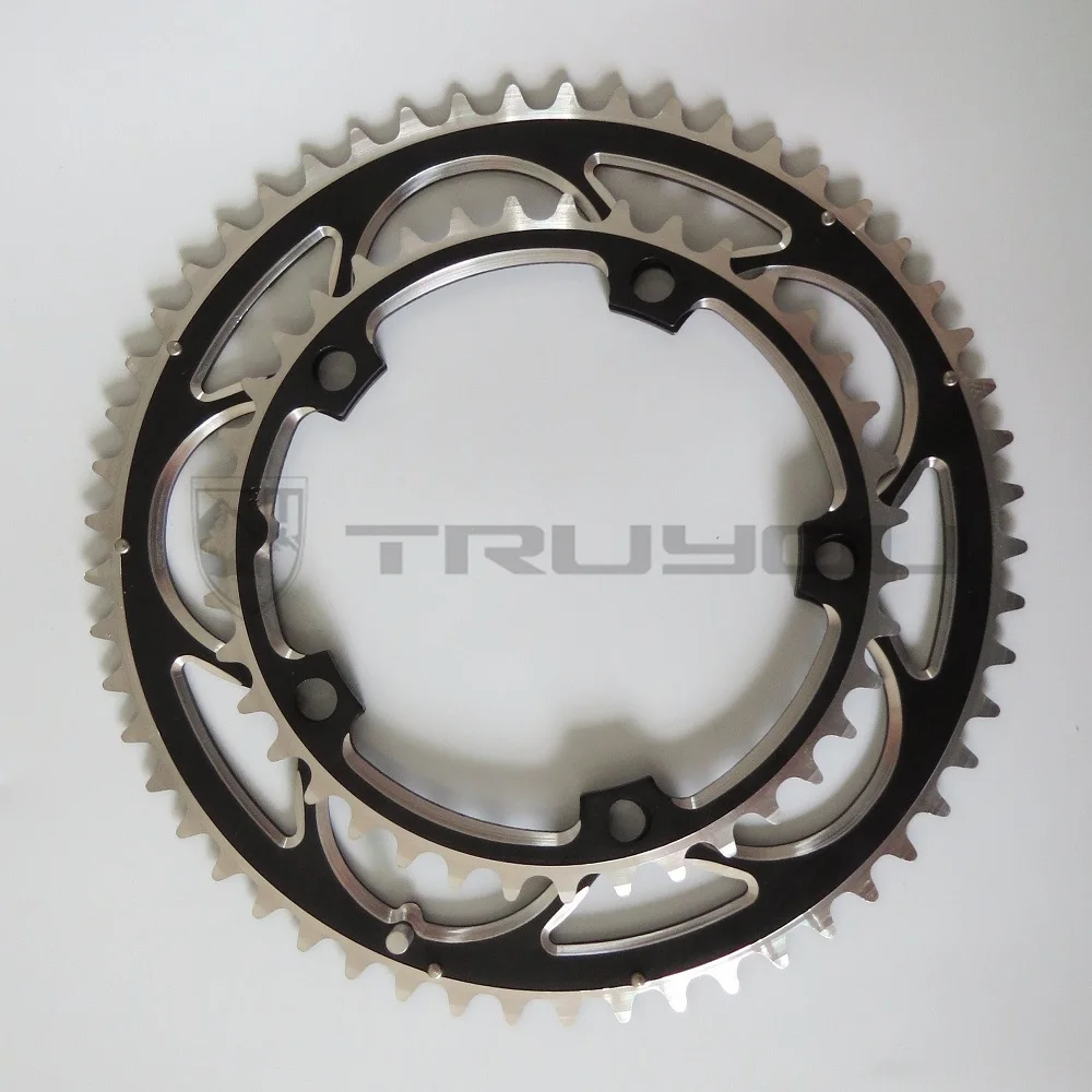 Beste TRUYOU Kettingblad 130BCD 53 t 52 t 50 t 48 t 46 t 44 t 39 t 38 t Kettingwiel road Fiets Vouwfiets CNC voor Dubbele Ketting Wiel