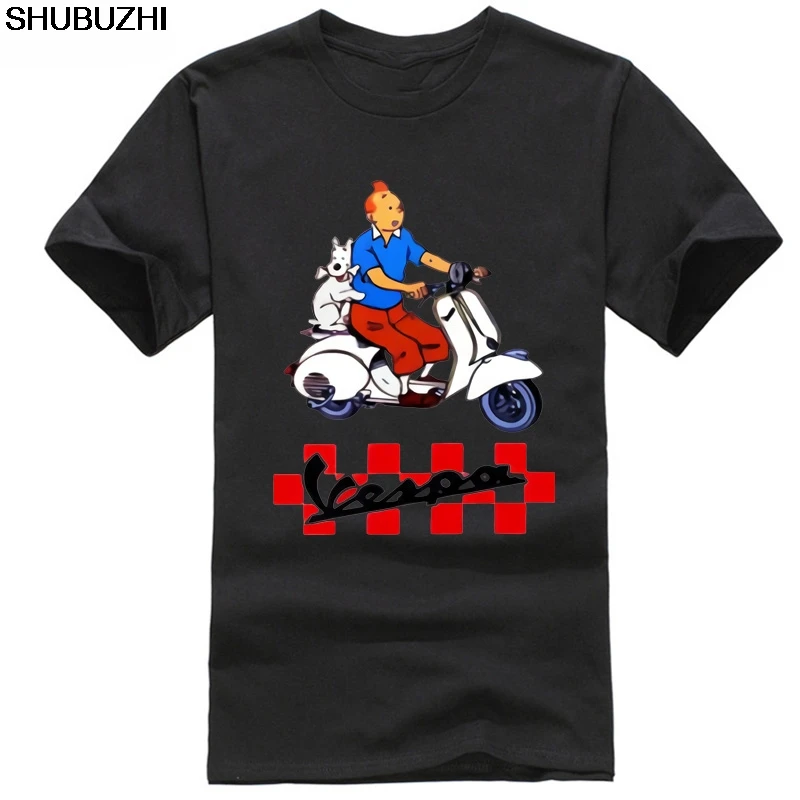 

TINTIN VESPA Cartoon T-SHIRT New Men's Tee Sze S to 3XL sbz1103
