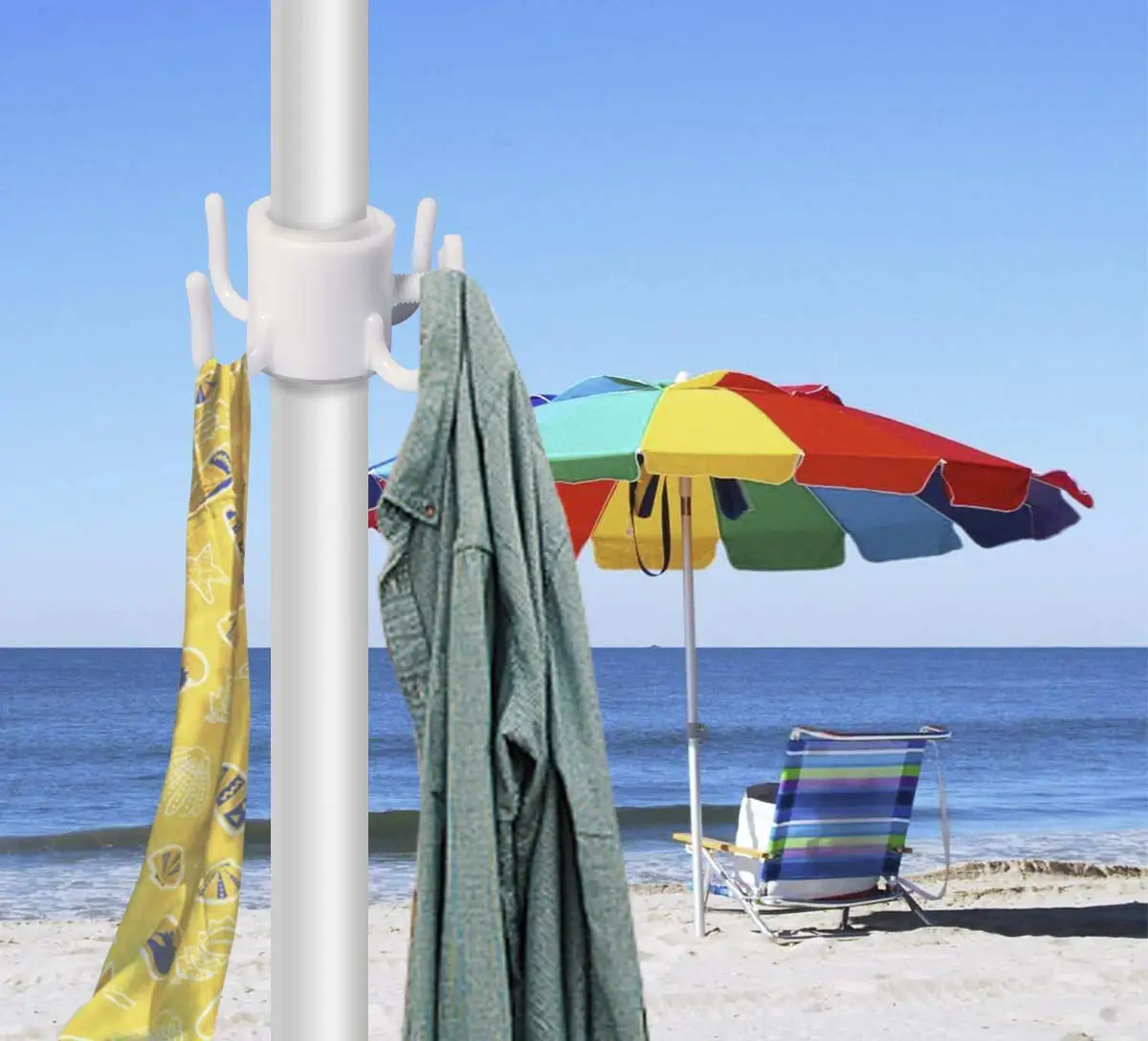 2 шт пляжный зонт подвесной крючок 4-prongs пластиковый зонтик крючок подвесной для полотенец, пляжные сумки, шляпы, одежда, камера, Sungl