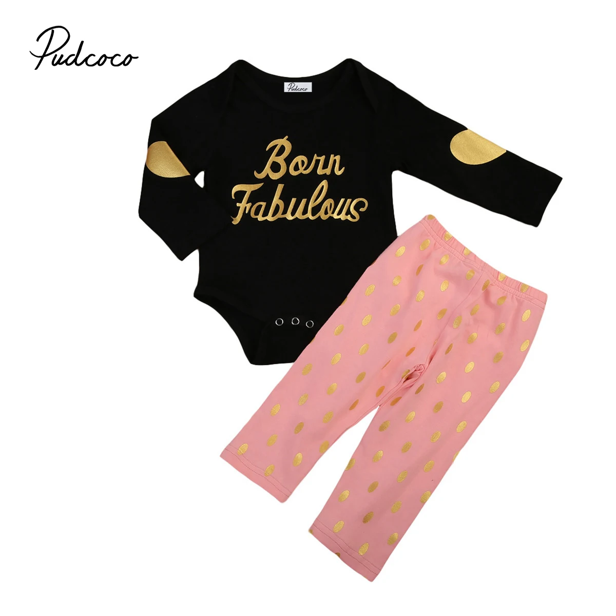 USA Infant Baby Girl Letters Romper Bodysuit Jumpsuit Headband Outfits 2Pcs Set