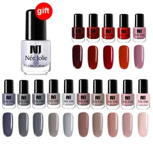 NEE JOLIE Набор лаков для ногтей 6 бутылок полуперманентный лак для ногтей серая красная серия с верхним покрытием для украшения ногтей