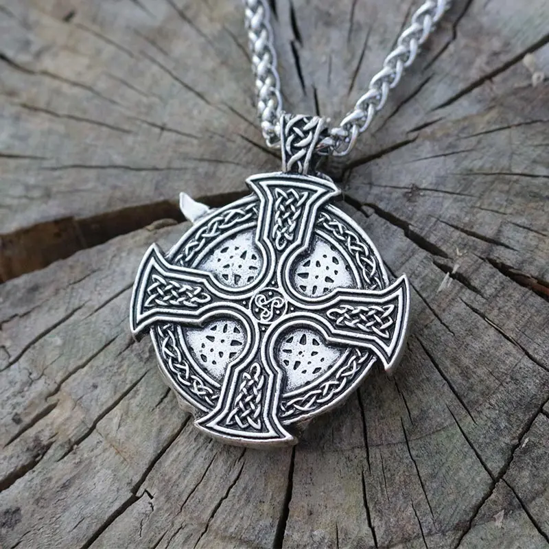 Ожерелье с подвеской в виде креста викингов 1 шт.|raven pendant|viking odinviking cross |