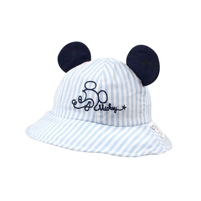 Striped Cartoon Baby Hat Mouse Ears Cute Baby Cap Breathable Wide Brim Baby Boys Hat Summer Lace Up Sun Cap Baby Girls Clothing (14)