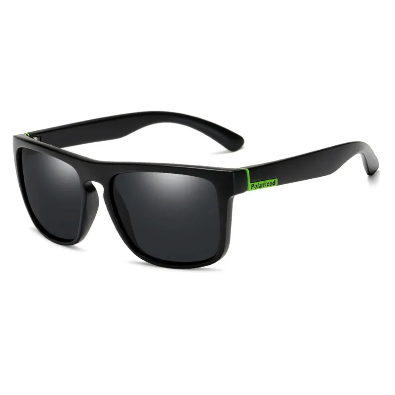 HUHAITANG роскошные квадратные поляризованные солнцезащитные очки для мужчин с негабаритным узором Брендовые мужские солнцезащитные очки для женщин дизайнерские солнцезащитные очки для вождения - Цвет линз: Black Green