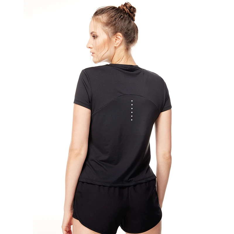 Женская Светоотражающая футболка BESGO свободная с коротким рукавом для занятий