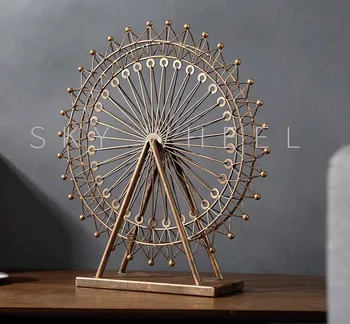 

45CM -Christmas GIFT TOP COOL fashion office home shop decorative art - handcrafted Retro Iron London eye sky wheel art Model
