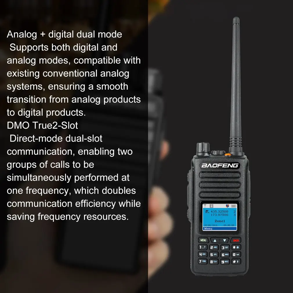 

Portable Plastic Digital Walkie Talkie Professional Dual Frequency Dual-band Interphone Radio Intercoms