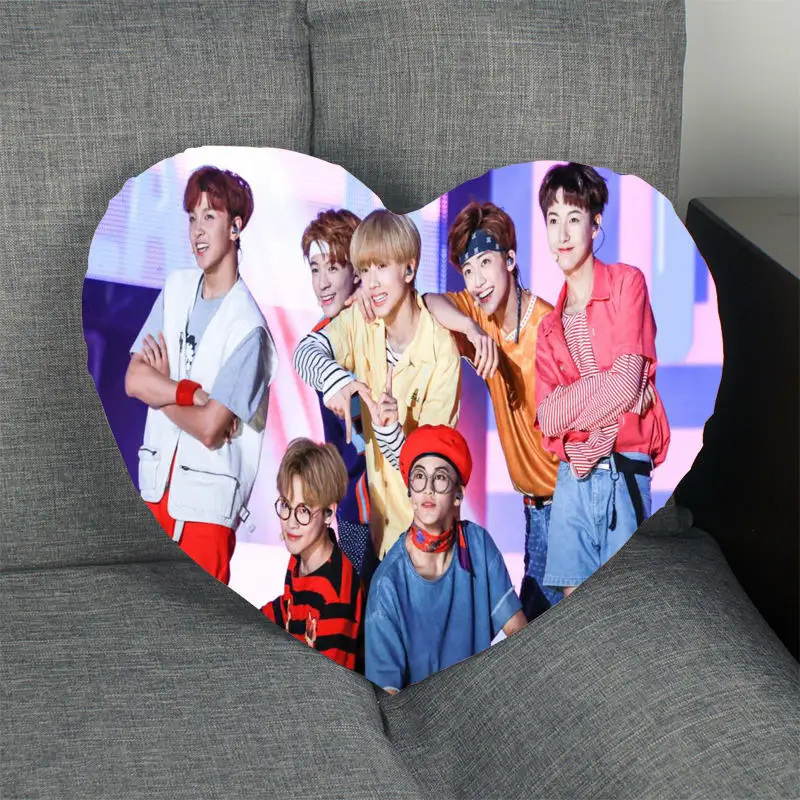 New Kpop Pillow Case NCT Heart Shape Satin Fabric Pillow Cover For Home Bedroom Wedding Decorate Pillow Cases