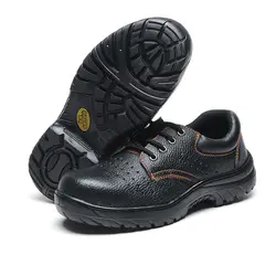 С дышащими дырками, легкие, тканевые и удобные модные черные мужские рабочие ботинки, безопасная обувь со стальным носком, удобная