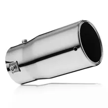Inlet-70mm Outlet-75mm автомобиля хвост выхлопной трубы хромированная отделка нержавеющая сталь глушитель Универсальный