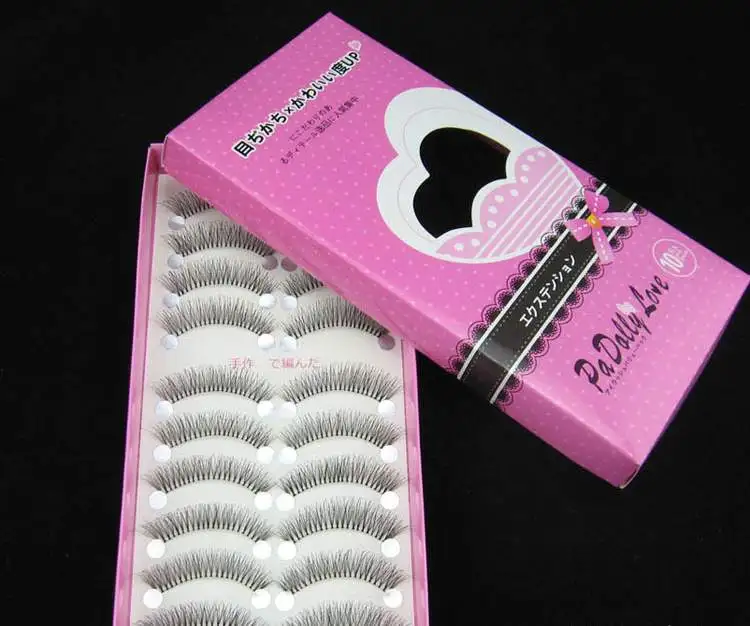 

1Box/10Pairs Reusable Handmade False Eyelashes Messy Nature Paragraph Transparent Stem Stage Makeup Top Quality