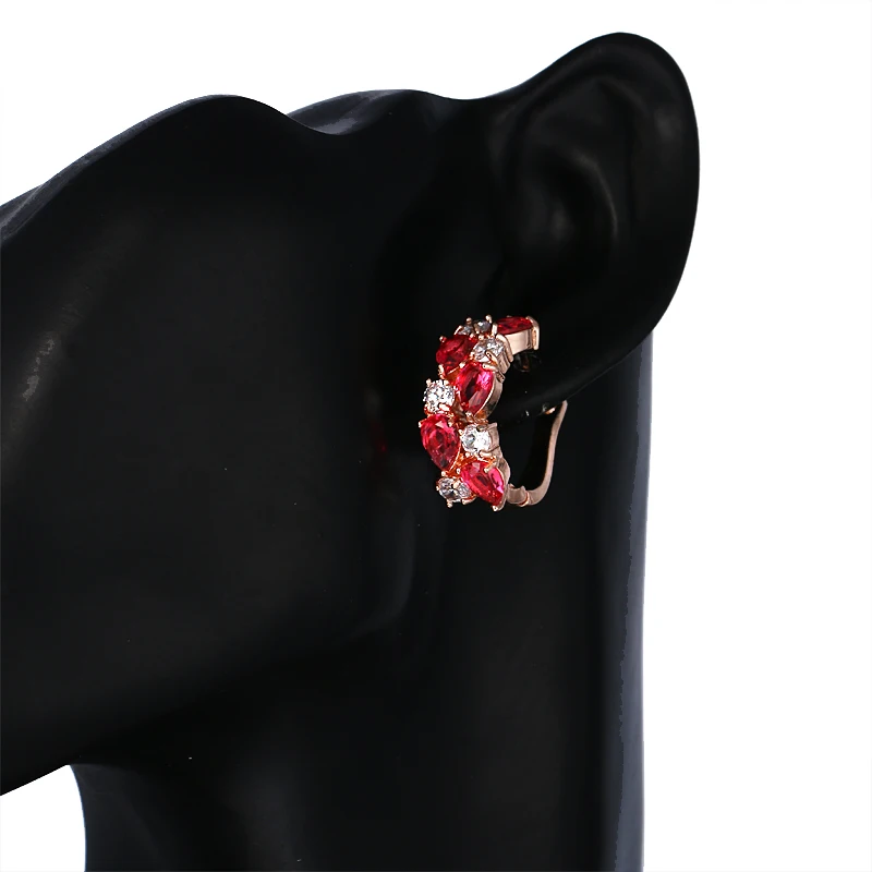 Stud Earrings Gold Earrings Colorful Earrings Metallic Color Earrings Metal Earrings Cubic Zirconia Earrings Crystal Zircon Earrings Rose Gold CZ Zircon 12 Colors