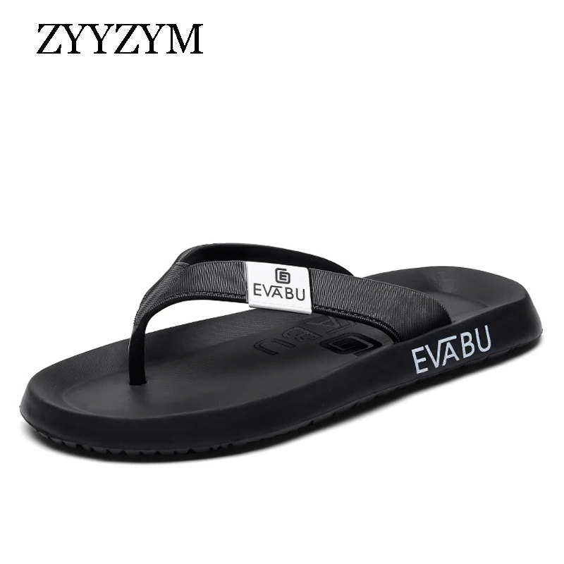 

ZYYZYM Men Slippers Summer Anti-skid Flip Flops Men Outdoor Casual Beach Slippers Male Sandals
