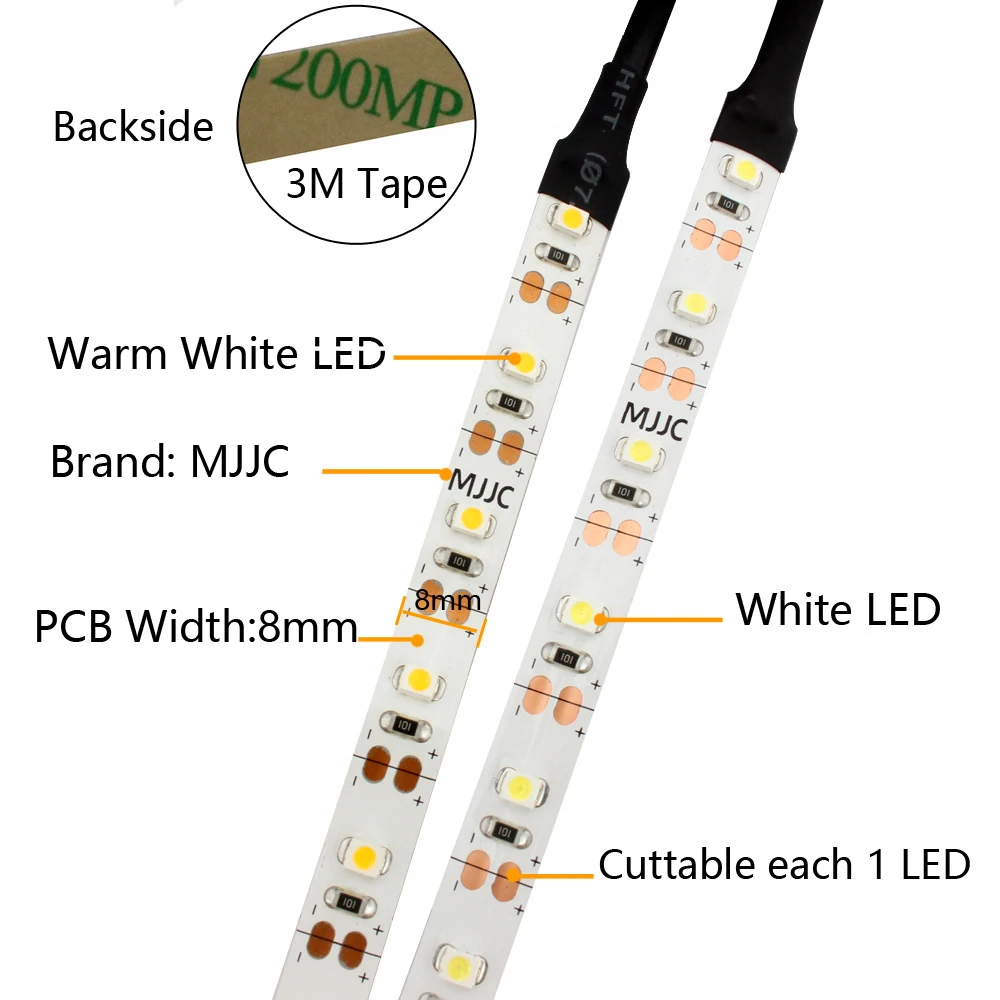 Светодиодные ленты Батарея работает движение Сенсор 5V SMD 2835 1 м 2 м гибкий PIR Батарея приведенный в действие Светодиодные ленты e лента светодиодный светильник для ночной Светильник