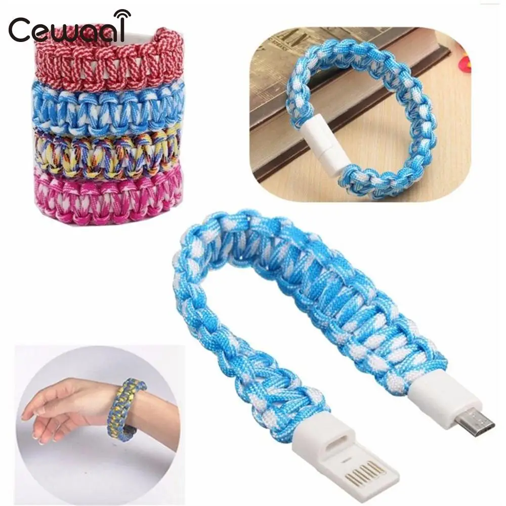 Cewaal محمول 18 سنتيمتر مايكرو usb عالية السرعة كابل بيانات خط الكابلات معصمه andriod الهاتف الذكي