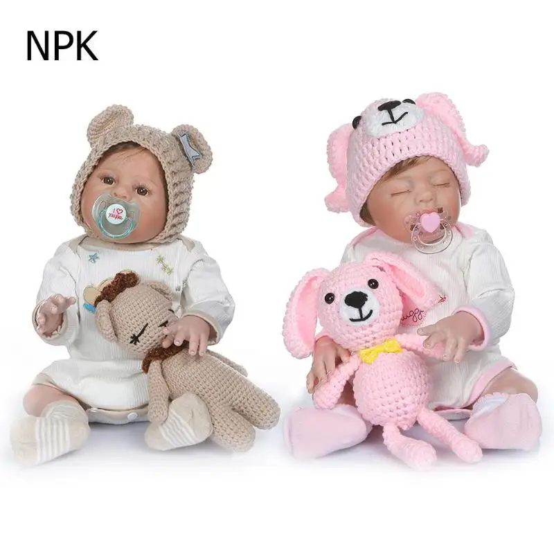 

Reborn Doll 48cm Vinyl Baby Doll Adorable Lifelike Toddler with Hands Open