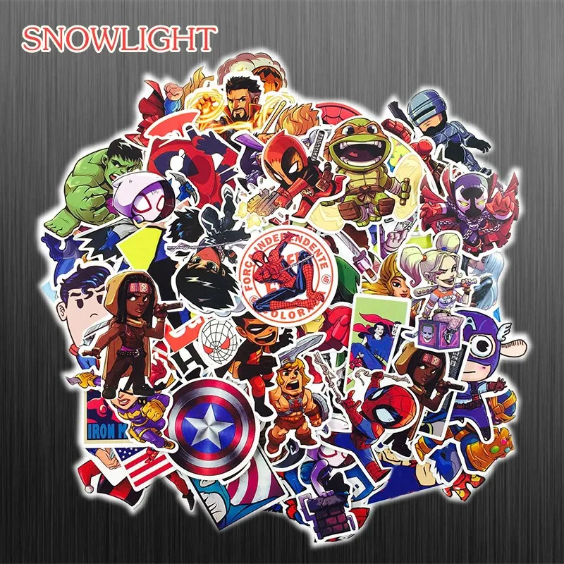 100PCS/LOT Super Hero Avengers Marvel Stickers Pack Movies Sticker For DIY Skateboard Motorcycle Laptop Cartoon Sticker