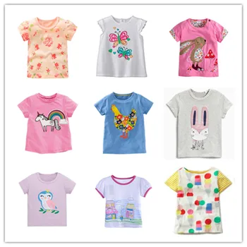 

VIDMID Baby Girl t-shirt Tops Baby Girl T-shirt Big Girls Tees Shirts Children Girl 2-7 Years Summer Short Sleeves Cotton tees