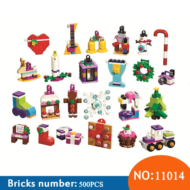 

BELA 11014 500pcs DIY Girl Friends Advent Calendar Christmas Bela Building Blocks Compatible Brick Toys For Children