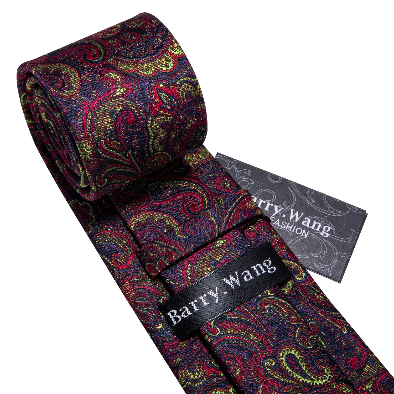 Barry. Wang шелковые галстуки для мужчин красный галстук Цветочный Пейсли шеи галстук набор платок запонки дизайнер для мужского костюма мужской подарок FA-5156