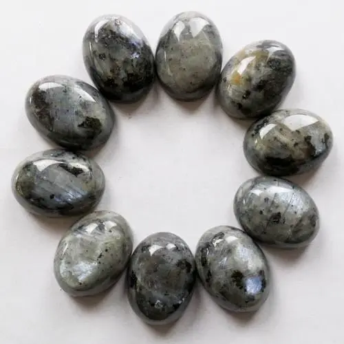 

10pcs Whoelsale Natural Larvikite Oval CAB CABOCHON 20x15x7mm yl053108