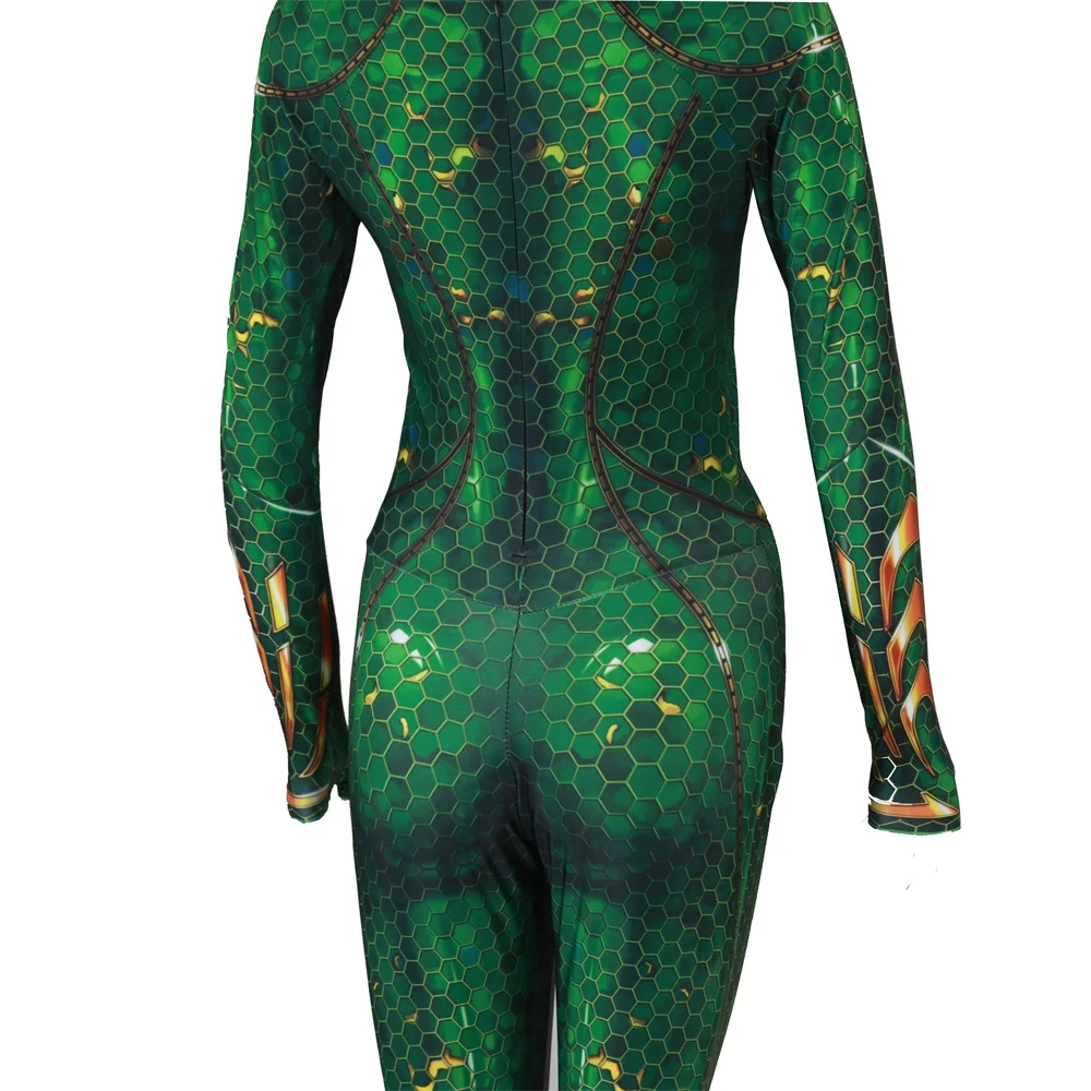 Новый Женский Детский костюм из фильма Aquaman Mera Queen для косплея Zentai комбинезон