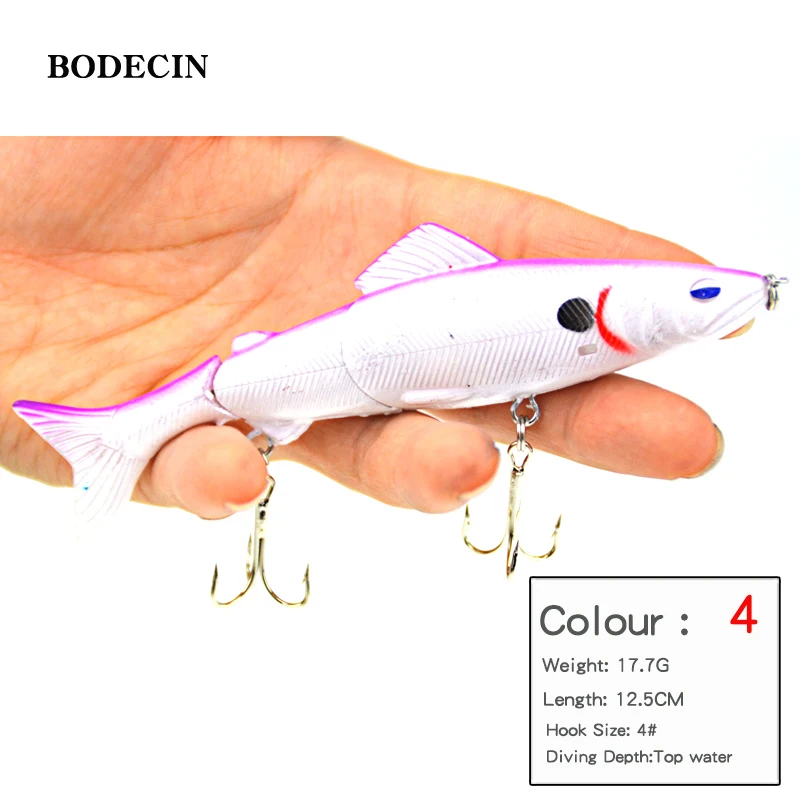 1pcs 127g 125mm Fishing Wobblers Lure Wobbler Lures Bait For Fish Peche 3 Segments Minnow Swimbait Hard Baits With Steel Ball (2)