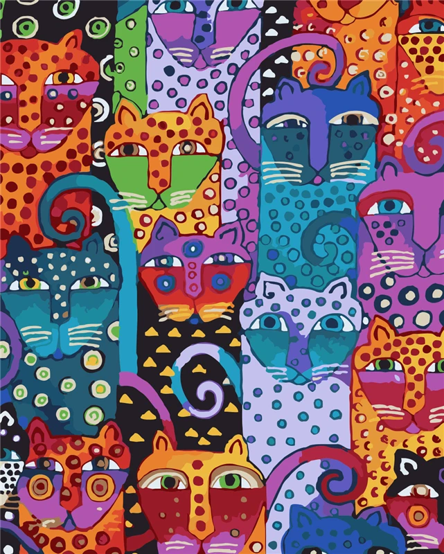 

Frameless Picture On Wall Abstract animal Atlas Acrylic Paint DIY Painting By Numbers Coloring By Numbers Gift 40*50cm