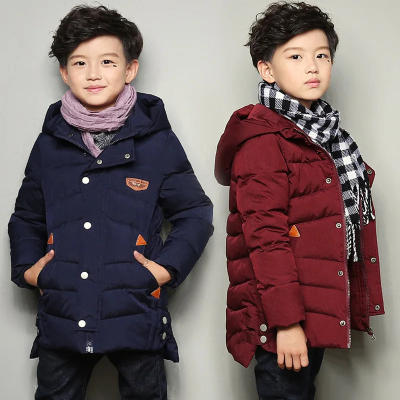 

2017 British Children Outerwear Baby Boys Parka Winter Jackets Coat Kids Triangle Mark Cotton Clothes Enfant Infantil Overcoat