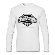 Мужская футболка с длинными рукавами с логотипом califoria, изготовленные на заказ футболки для продажи для мужчин с вырезом лодочкой, длинная футболка